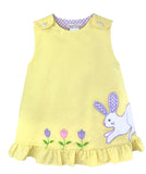 SUNDRESS WITH BUNNY AND FLOWER APPLIQUES