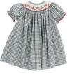 RED BOWS ON GINGHAM - BISHOP DRESS