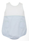 LIGHT BLUE GINGHAM BOYS SUNBUBBLE TRIMMED IN GREEN GINGHAM