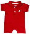 RED SHORTSLEEVE POLO ROMPER