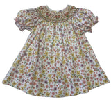 FLORAL SMOCKED BISHOP DRESS