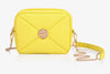 GIRLS YELLOW QUILTED FAUX LEATHER BAG