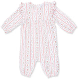 ROSEBUD STRIPE LONG SLEEVE RUFFLE ROMPER