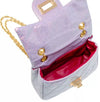 GIRLS PURPLE CLASSIC QUILTED SPARKLE MINI HANDBAG