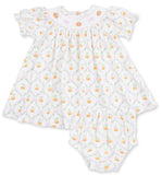PRETTY PUMPKIN TRELLIS - JANE PUFF SLEEVE BISHOP DRESS AND BLOOMER
