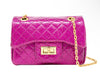 CLASSIC QUILTED SPARKLE MINI BAG - HOT PINK