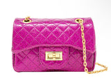 CLASSIC QUILTED SPARKLE MINI BAG - HOT PINK