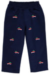 CRITTER SHEFFIELD PANTS (TWILL) - NANTUCKET NAVY WITH WOODY JEEPS EMBROIDERY