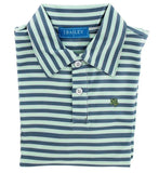HARRY LONG SLEEVE PERFORMANCE POLO DENIM AND GREEN