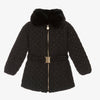 GIRLS BLACK DIAMOND- QUILTED SEQUIN COAT