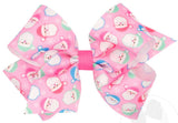 KING PINK SANTA PRINT HAIR BOW