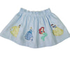 LULU BEBE BLUE PRINCESS EMBROIDERED SKIRT