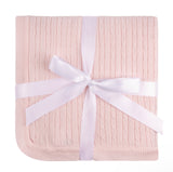 CABLE KNIT BLANKET - PINK