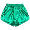 GREEN METALLIC SHORTS