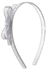THIN BOW HEADBAND - GLITTER SILVER