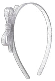 THIN BOW HEADBAND - GLITTER SILVER
