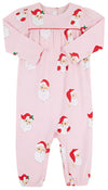 LONG SLEEVE PENNY'S PLAYSUIT - DEAR SANTA (PALM BEACH PINK) WITH RICHMOND RED