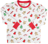 PUFF SLEEVE CASSIDY COMFY CREWNECK - SUGAR PLUM WITH RICHMOND RED