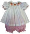 PUMPKIN SMOCKED BISHOP BLOOMER SET