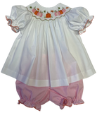 PUMPKIN SMOCKED BISHOP BLOOMER SET