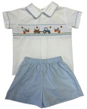 PUMPKIN SMOCKED SHORT SET