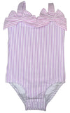 1 PC LAVENDER AND PINK WITH BOWS SWIM SUIT