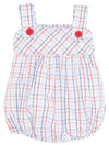 BINGHAM BUBBLE - WHITEHALL WINDOWPANE WITH RICHMOND RED BUTTONS