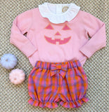 ISABELLE'S INTARSIA SWEATER - SANDPEARL PINK WITH PUMPKIN FACE