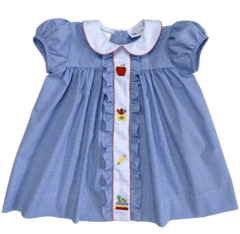 LULU BEBE LIGHT BLUE GINGHAM EMBROIDERED DRESS FOR BACK TO SCHOOL MiMi Kids LULU BEBE LIGHT BLUE GINGHAM EMBROIDERED DRESS FOR BACK TO SCHOOL MiMi Kids