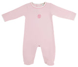 ROCK ME ROMPER - PALM BEACH PINK WITH PALMETTO PEARL AND PUMPKIN EMBROIDERY