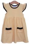LUCY GAME DAY DRESS - GOLD STRIPES WITH BLACK MiMi Kids LUCY GAME DAY DRESS - GOLD STRIPES WITH BLACK MiMi Kids