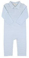 LONG SLEEVE SIR PROPER'S ROMPER - BEALE STREET BLUE STRIPE