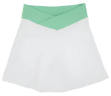 PREPLETIC KATEY CROSS SKORT WORTH AVENUE WHITE WITH GRACE BAY GREEN