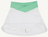 PREPLETIC KATEY CROSS SKORT WORTH AVENUE WHITE WITH GRACE BAY GREEN