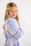 PIPPA PEACOAT - PEACH BLOSSOM PLAID