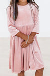VINTAGE PINK VELVET TWIRL DRESS