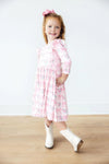HEIRLOOM GARDEN 3/4 SLEEVE RUFFLE TWIRL DRESS