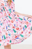 SUGARPLUM FAIRY 3/4 SLEEVE POCKET TWIRL DRESS