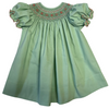 SAGE SMOCKED BISHOP DRESS