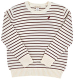 ISAAC'S SWEATER - PALMETTO PEARL AND GRAY BAY BROWN STRIPE