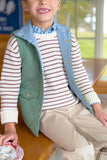 ISAAC'S SWEATER - PALMETTO PEARL AND GRAY BAY BROWN STRIPE