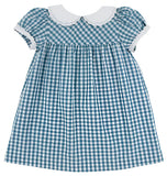 HOLLY DAY DRESS - BARNSLEY BLUE GINGHAM WITH WORTH AVENUE WHITE
