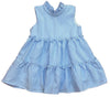 LULU BEBE STRIPE SLEEVELESS TIERED DRESS - BLUE