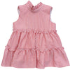 LULU BEBE STRIPE SLEEVELESS TIERED DRESS - RED
