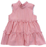 LULU BEBE STRIPE SLEEVELESS TIERED DRESS - RED