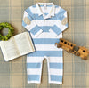 SIR PROPERS RUGBY ROMPER - BARRINGTON BLUE STRIPE