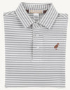 LONG SLEEVE PRIM AND PROPER POLO GRANTLEY GRAY STRIPE WITH GRAY BAY BROWN STORK