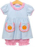 PUMPKIN SHORTSLEEVE BLOOMER SET