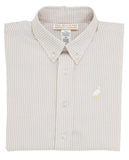 DEAN'S LIST DRESS SHIRT - KEENELAND KHAKI OXFORD STRIPE