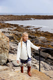 CARLYLE QUILTED COAT - PALMETTO PEARL WITH BUCKHEAD BLUE MICRO DOT LINING AND BRASS BUTTONS